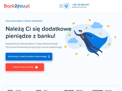 Back2you.pl prowizja po spłacie kredytu
