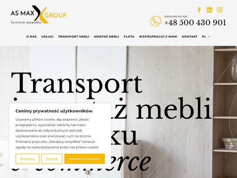 Asmaxgroup.com - transport i montaż mebli