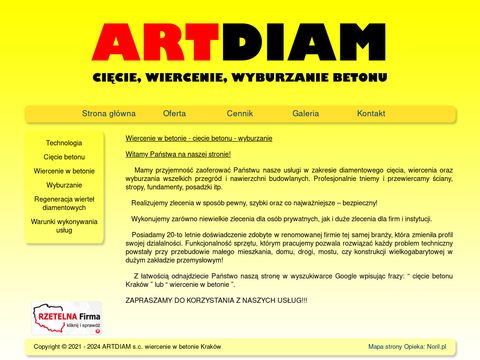 Artdiam - cięcie betonu Kraków